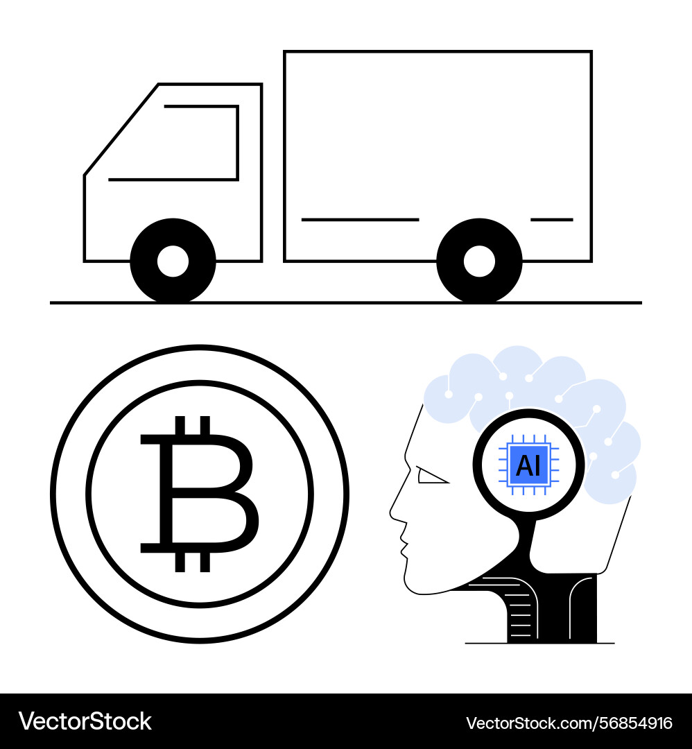 Integration of logistics cryptocurrency Vector Image