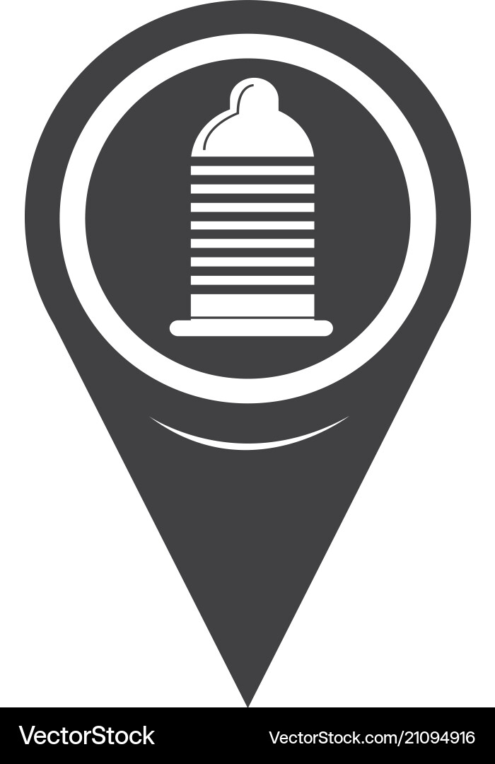 Map pointer condom icon vector image