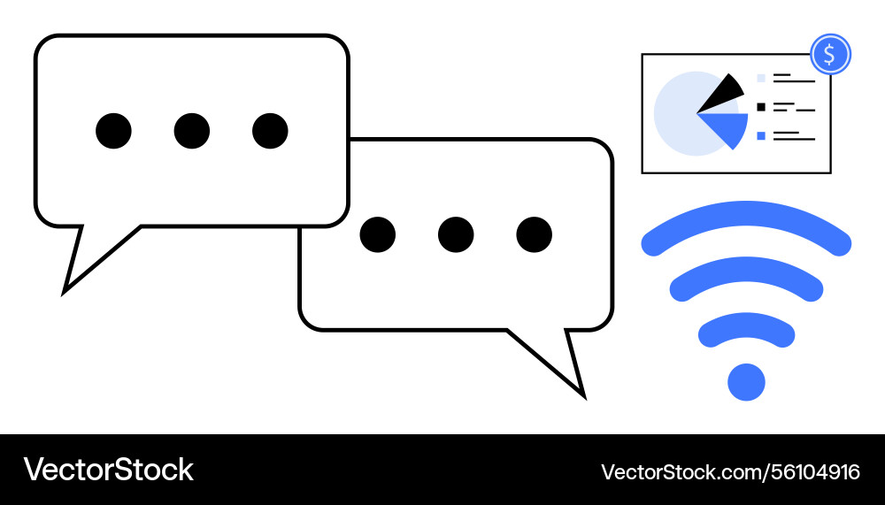 Messaging wireless connectivity and data Messaging wireless connectivity and data Vector Image