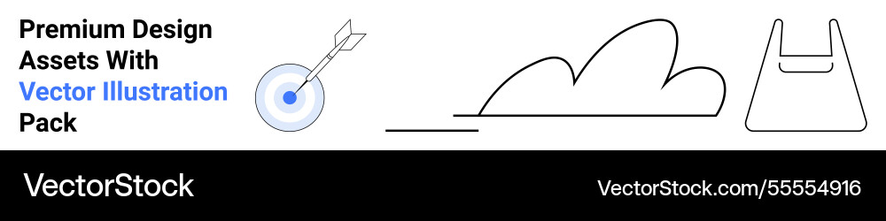 Minimalist icons featuring target with arrow Vector Image