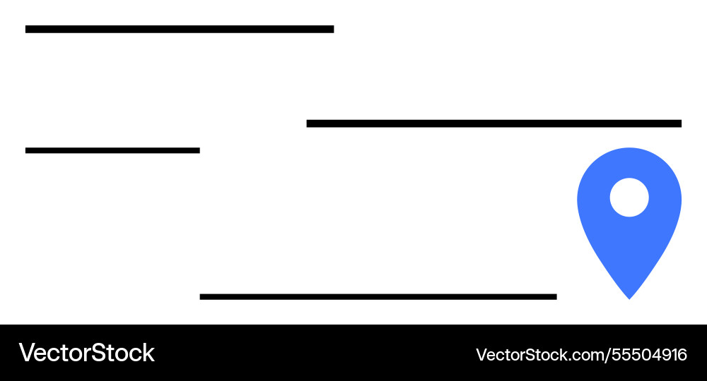 Minimalist map pin with lines representing Minimalist map pin with lines representing Vector Image