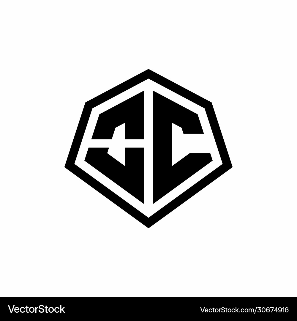 Oc monogram logo with hexagon shape and line Oc monogram logo with hexagon shape and line Vector Image