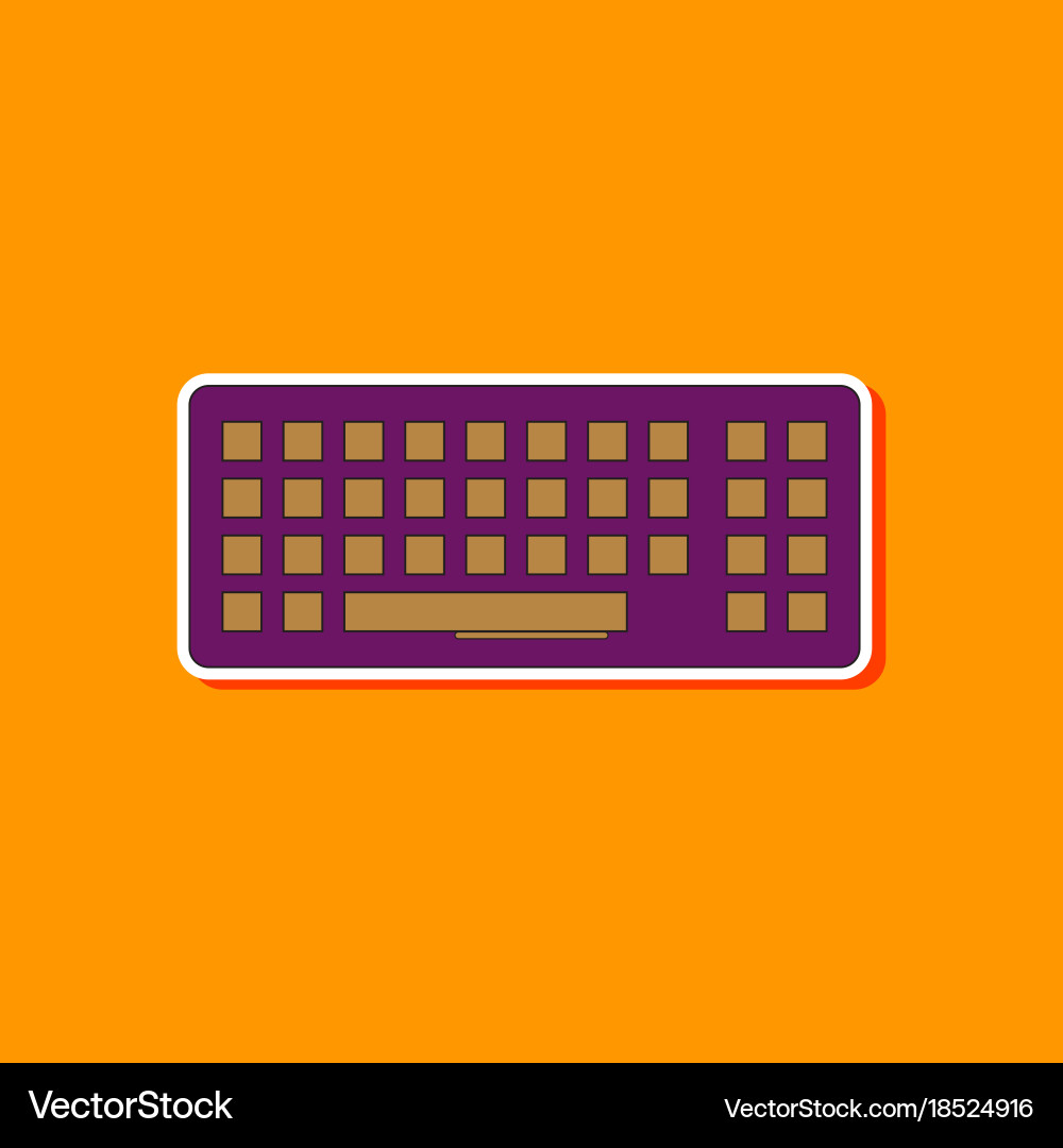 Paper sticker on background of computer keyboard vector image