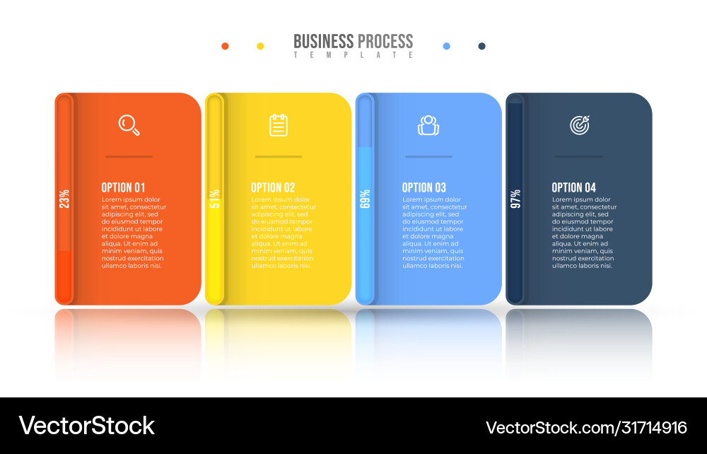 Progress bar template with 4 options or steps vector image