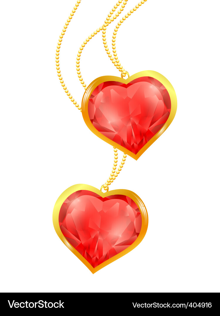 Ruby hearts Vector Image
