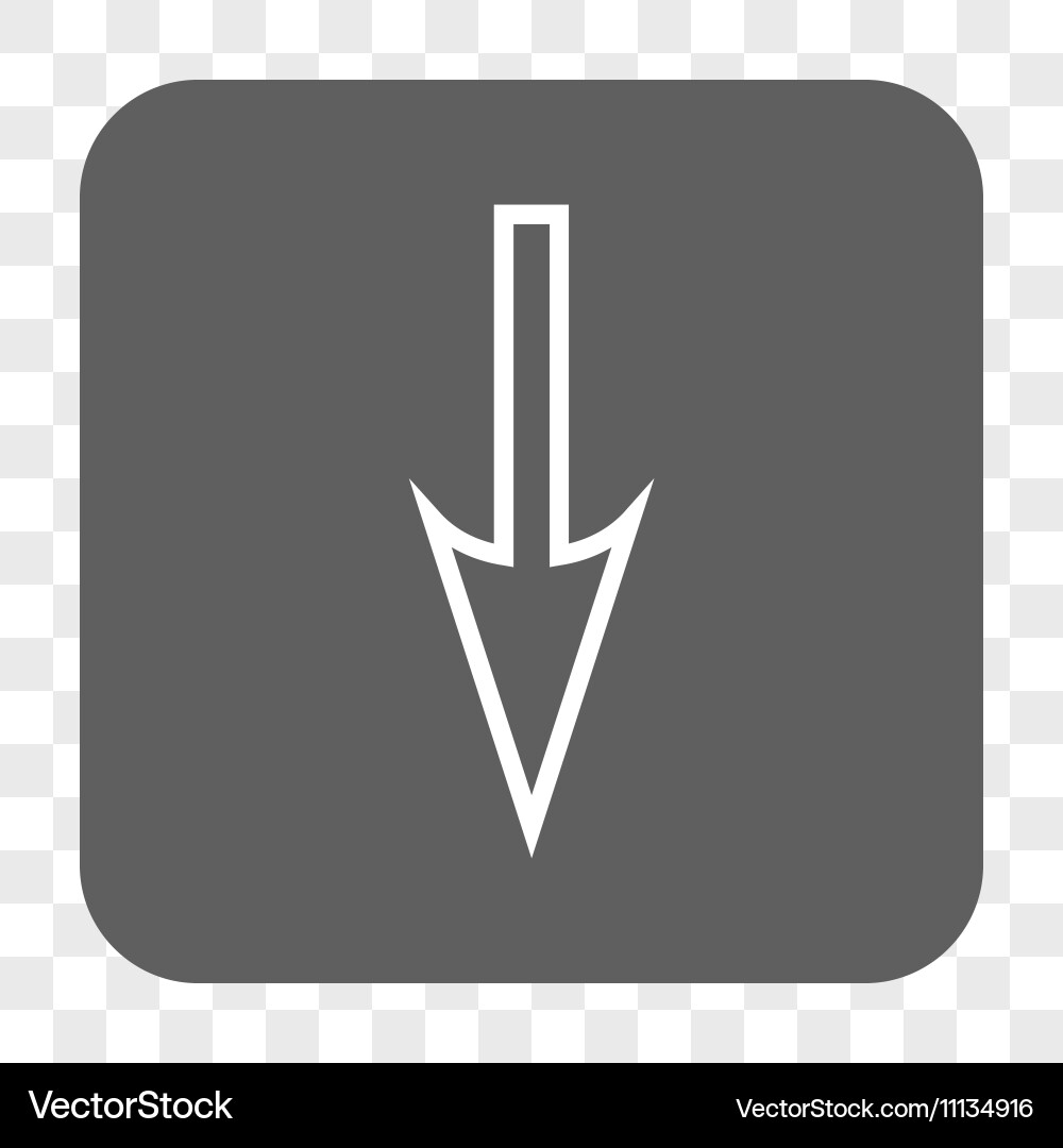 Sharp arrow down rounded square button vector image