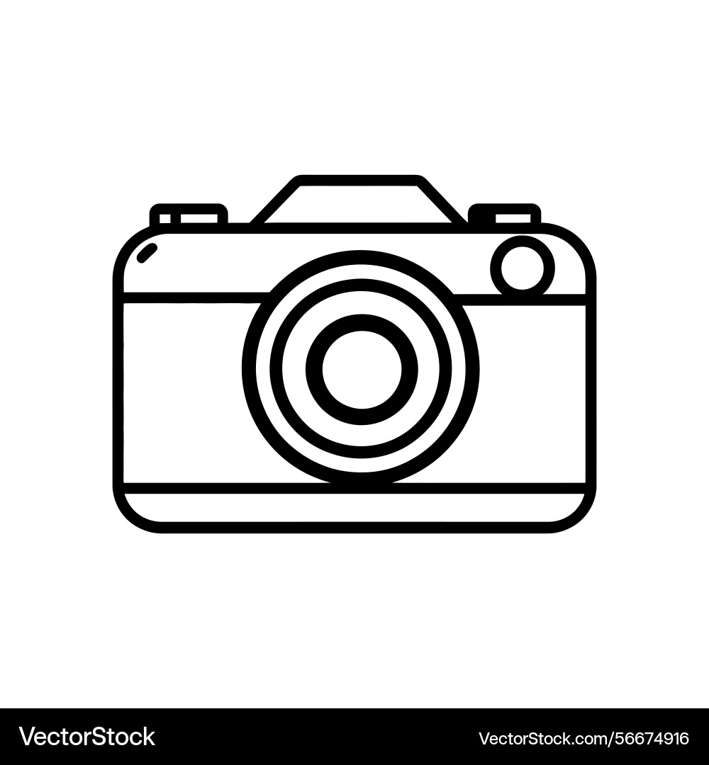 Simple camera line art with rounded edges Vector Image