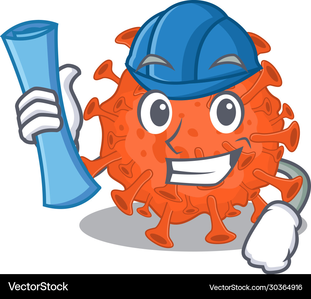 Smiling architect electron microscope Smiling architect electron microscope Vector Image