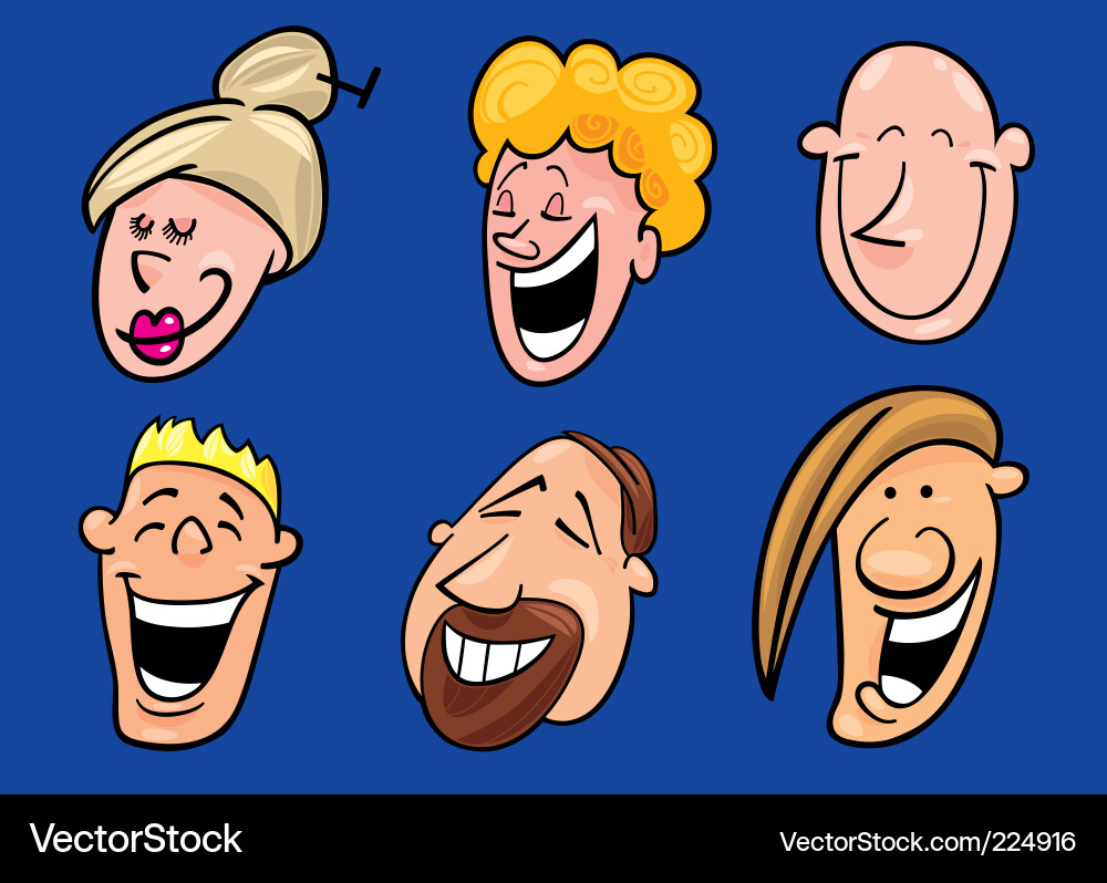 Smiling Faces Collection Vector Image