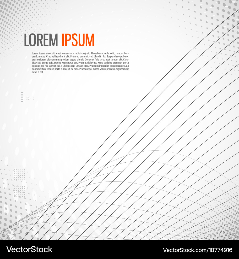 Tech background with abstract wave line vector image