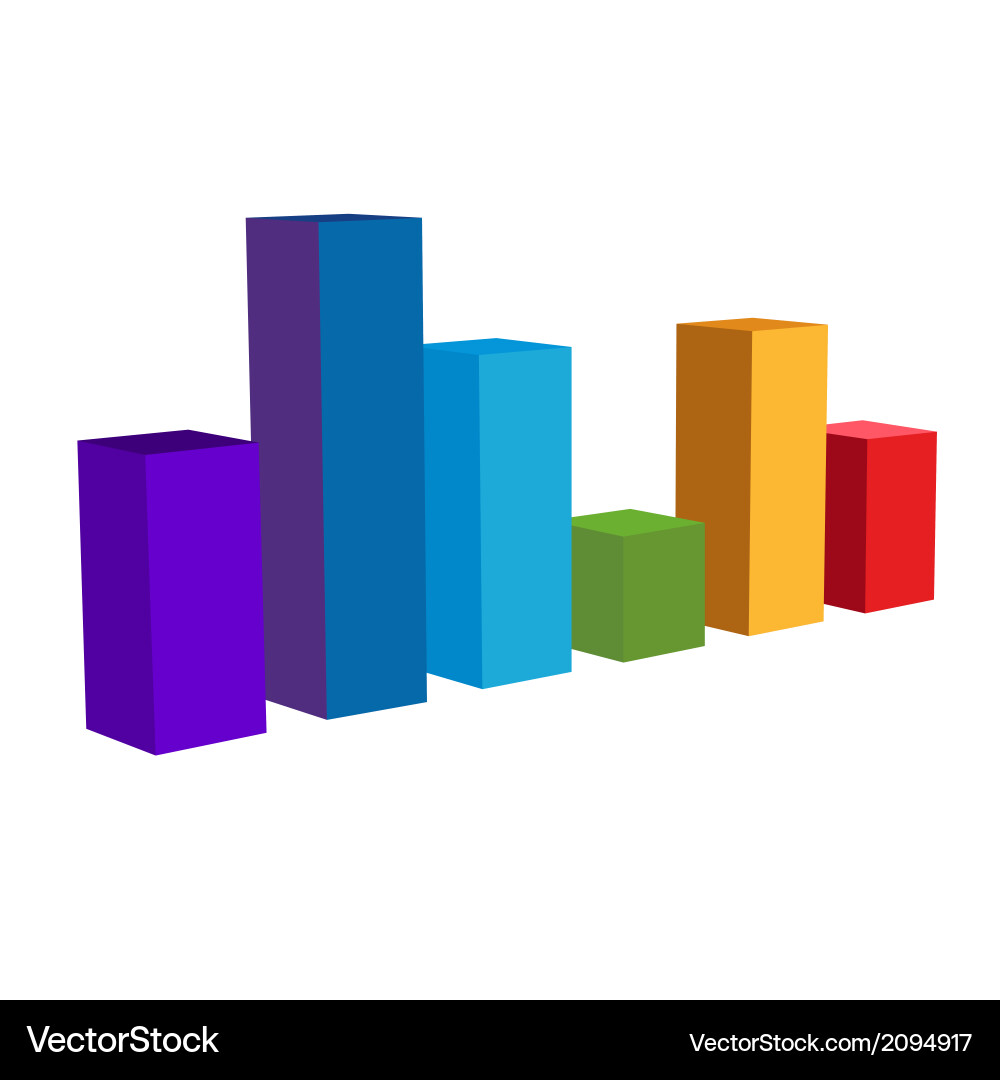 3D Chart Color Blocks vector image
