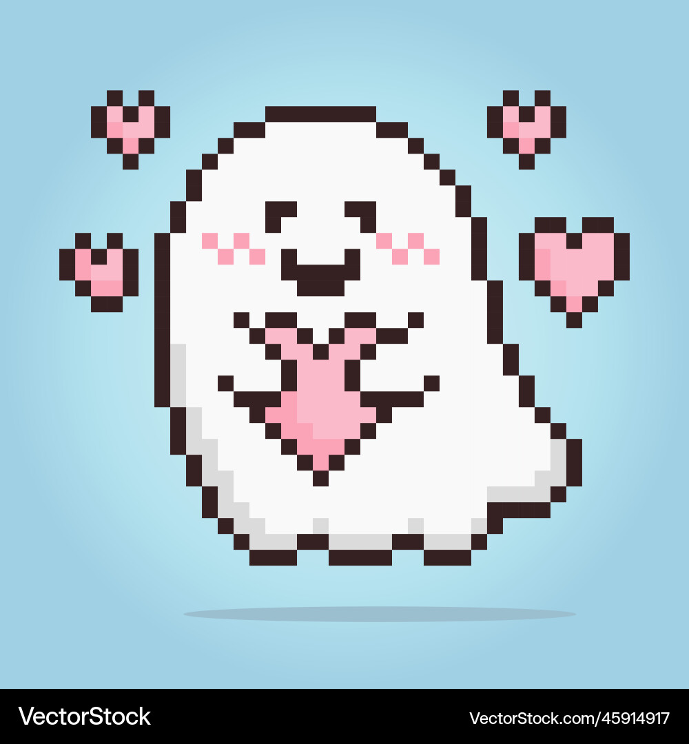 8 Bit Pixel niedlich fliegenden Geist umarmen eine Liebe 8 Bit Pixel niedlich fliegenden Geist umarmen eine Liebe vektorbild