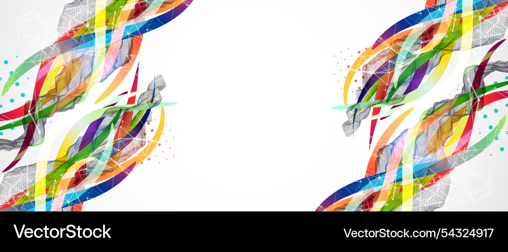 Abstract wireframe wave with colored lines Abstract wireframe wave with colored lines vector image