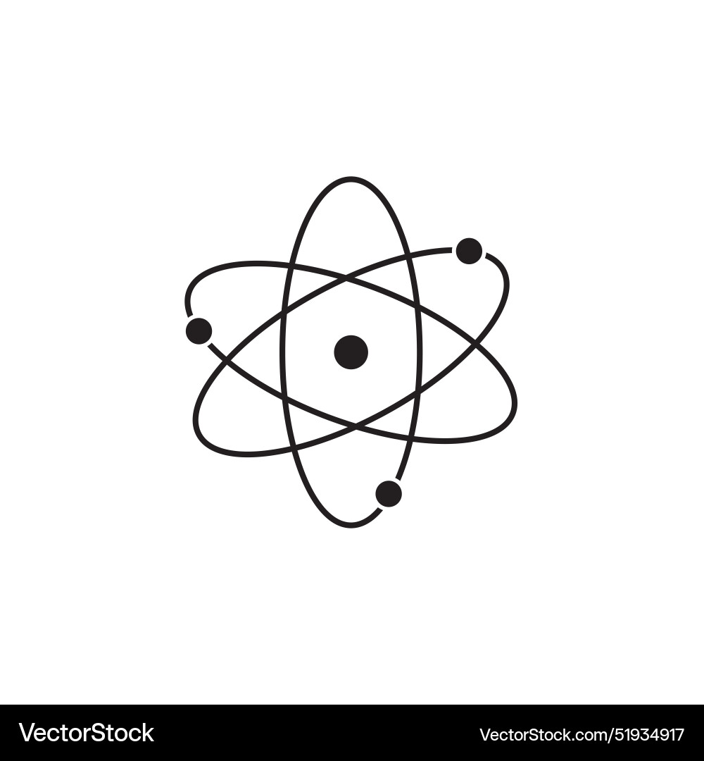 Atom icon in flat style with background Vector Image