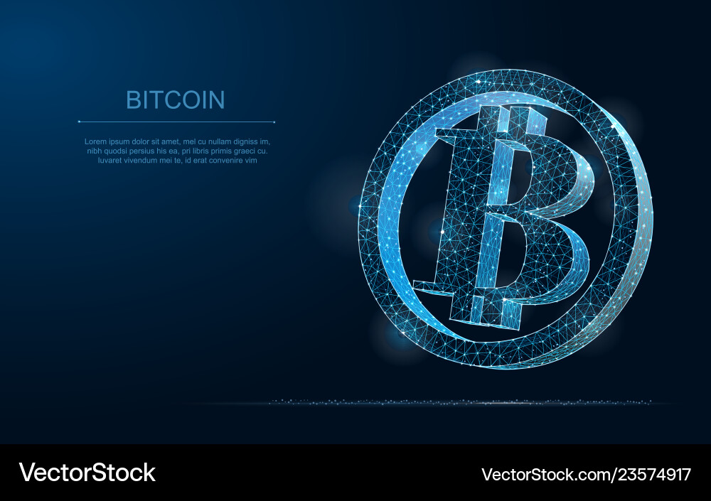 Bitcoin Blockchain Network 3D vector image