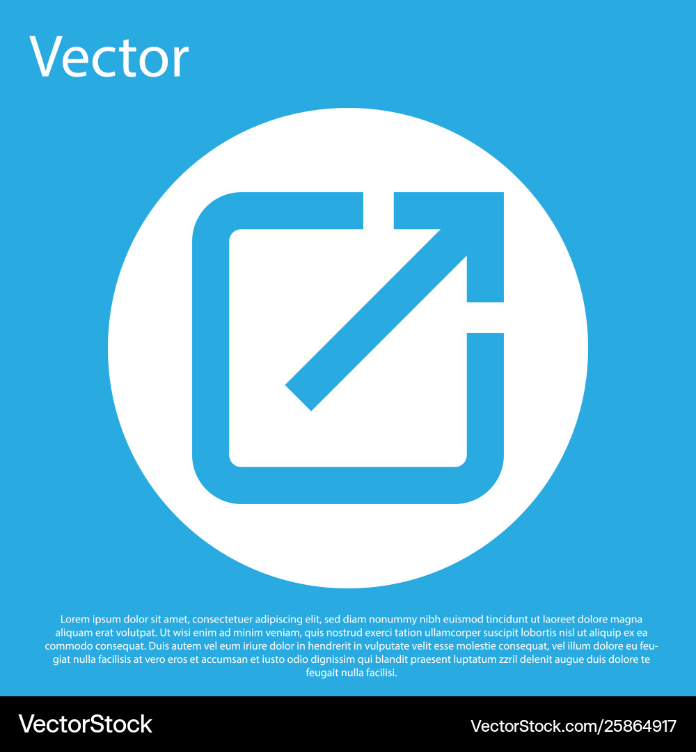 Blue open in new window icon isolated on vector image