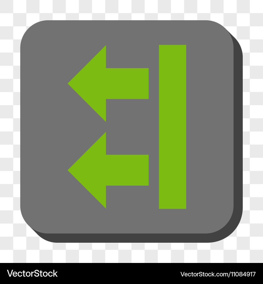 Bring left rounded square button vector image