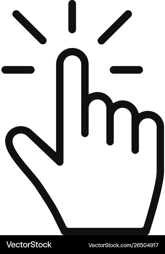 Click icon in modern design style for web site Vector Image