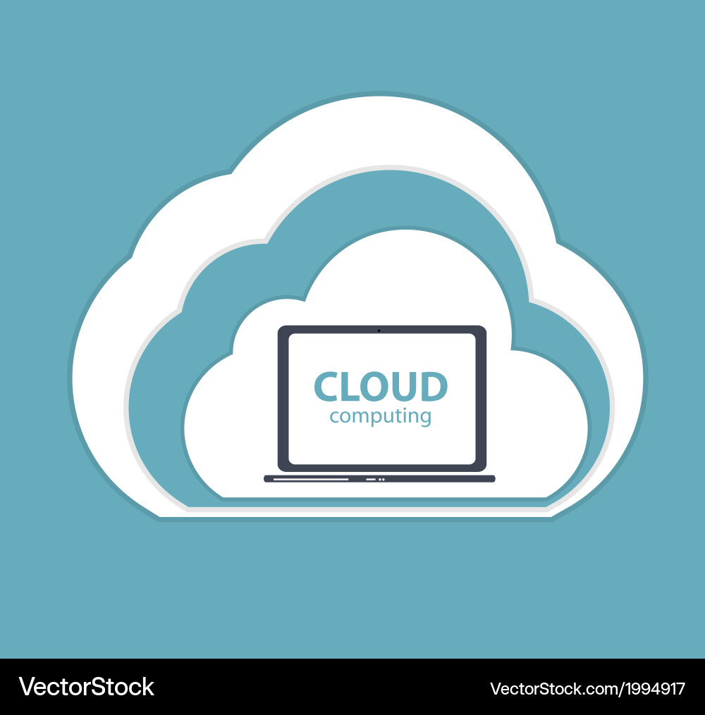Cloud computing concept on different electronic Vector Image