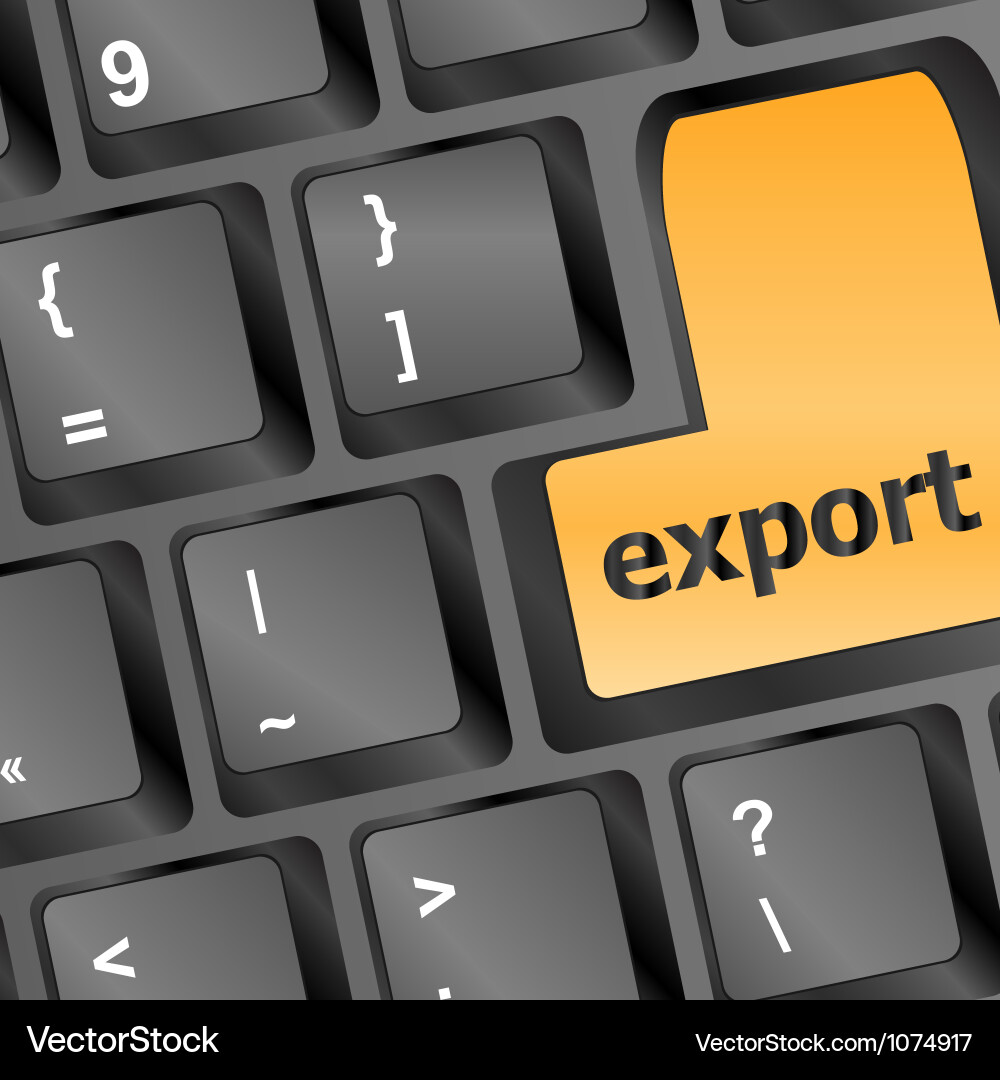 Computer keyboard with export word - internet Vector Image