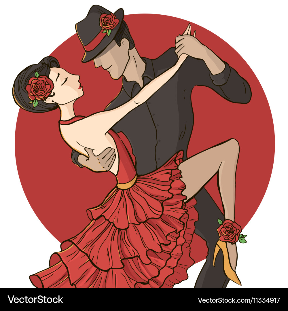 Couple dancing tango Royalty Free Vector Image