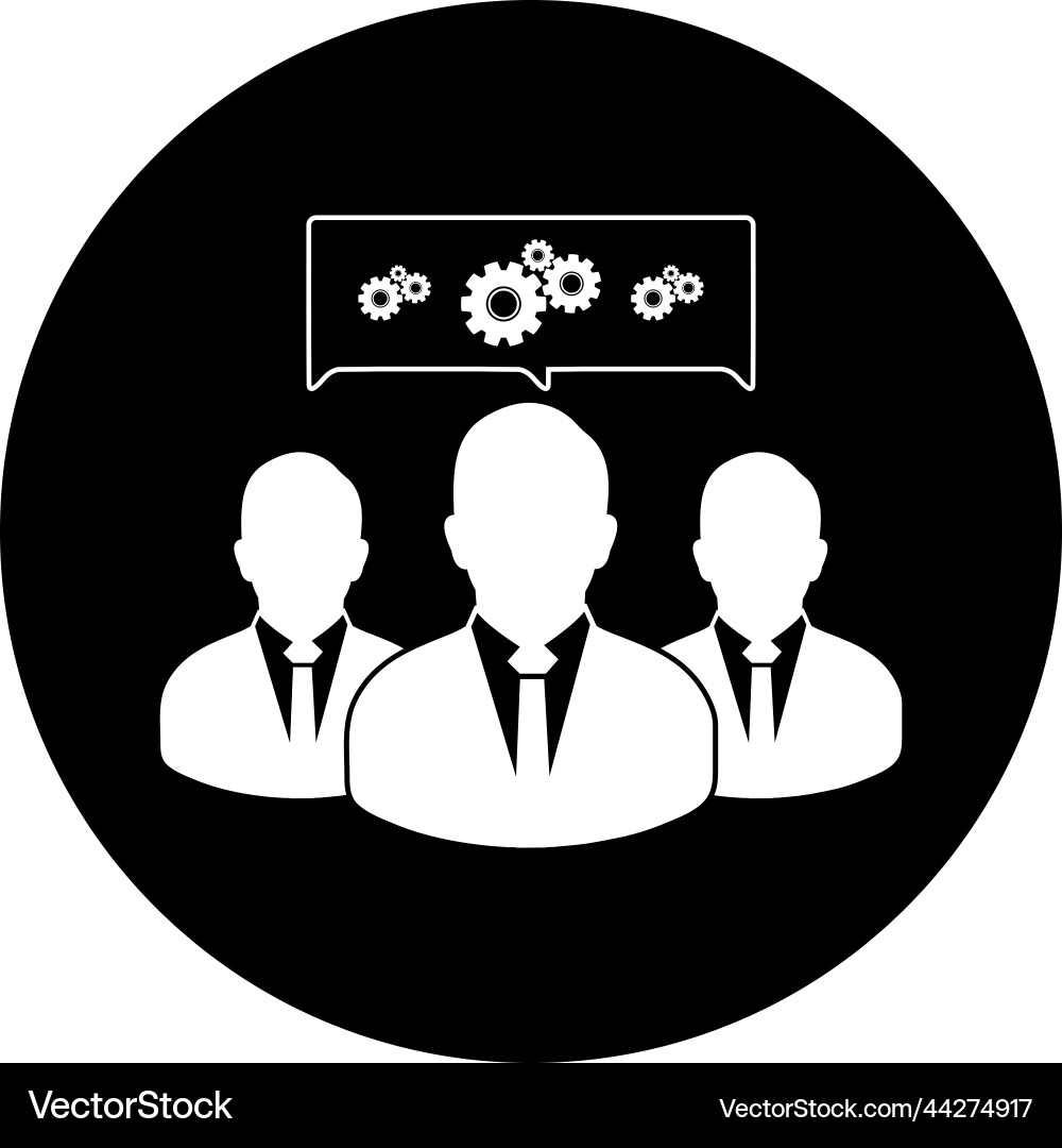 Creative service team icon rounded button style Vector Image
