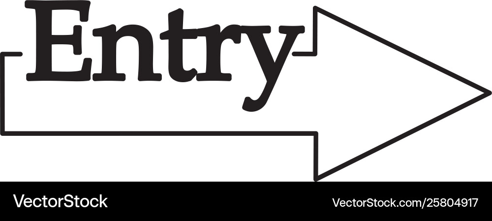 Entry icon arrow pointer line vector image