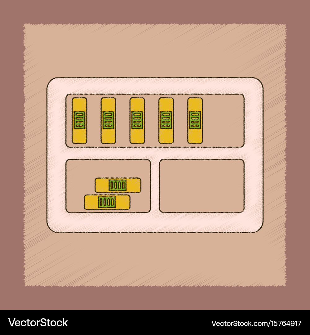 Flat shading style icon folder shelf vector image