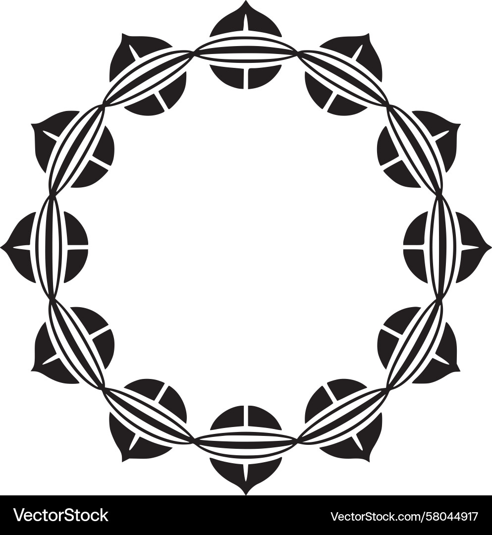 Geometric Circle Frame Pattern Vector Image