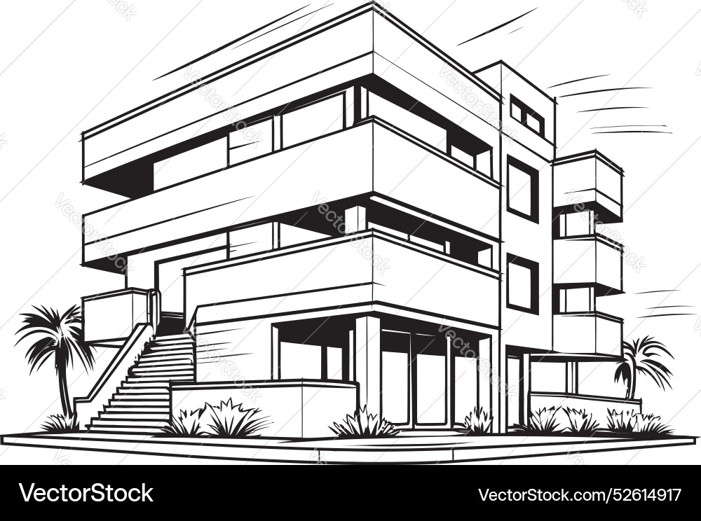 Midnight mixed use blueprint building design Midnight mixed use blueprint building design Vector Image