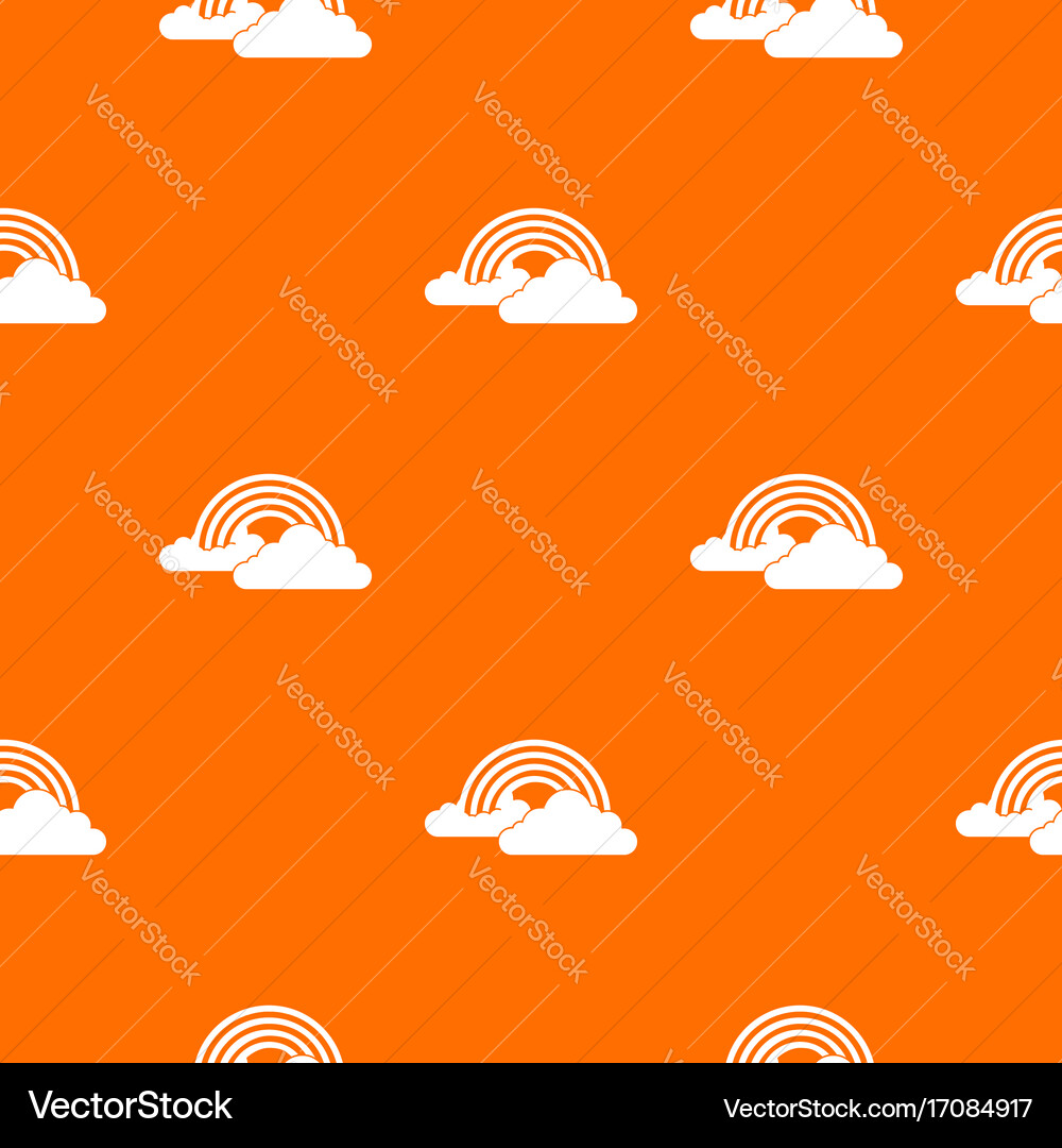 Rainbow and clouds pattern seamless Vector Image