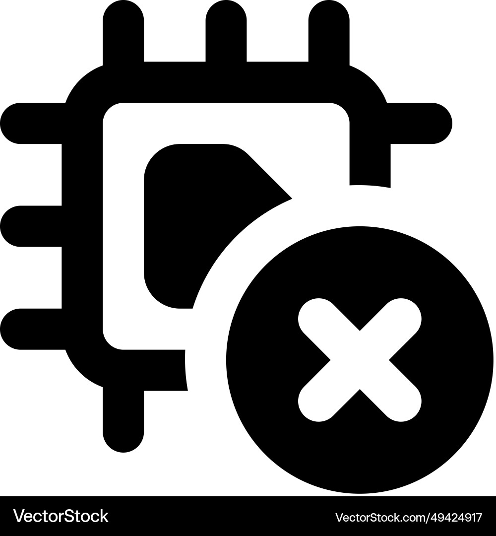 Removal of microprocessor from cpu unit vector image