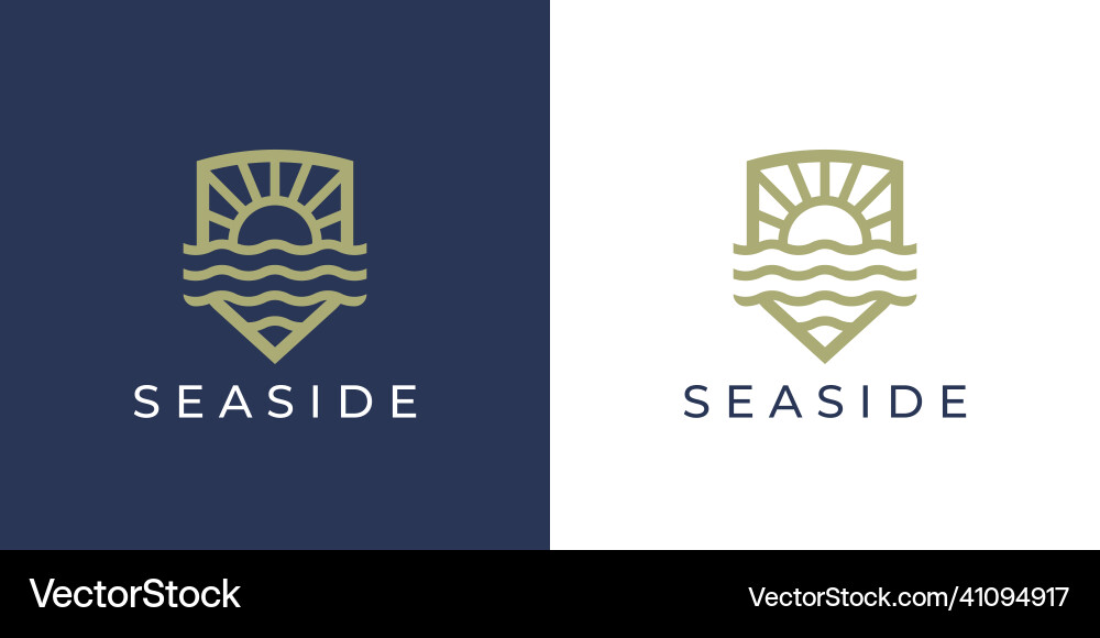 Seaside holiday resort line icon Seaside holiday resort line icon vector image
