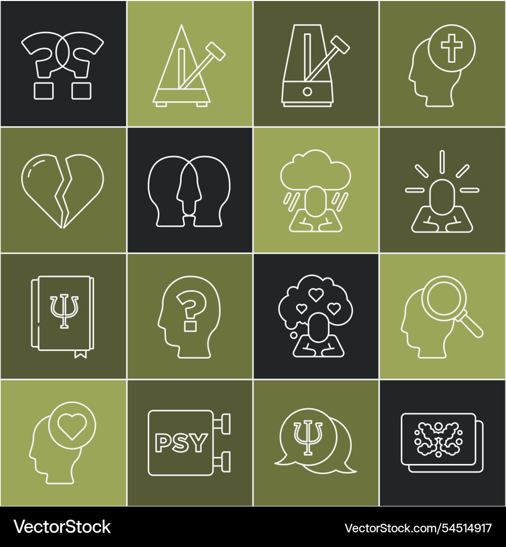 Set line rorschach test finding problem Set line rorschach test finding problem vector image