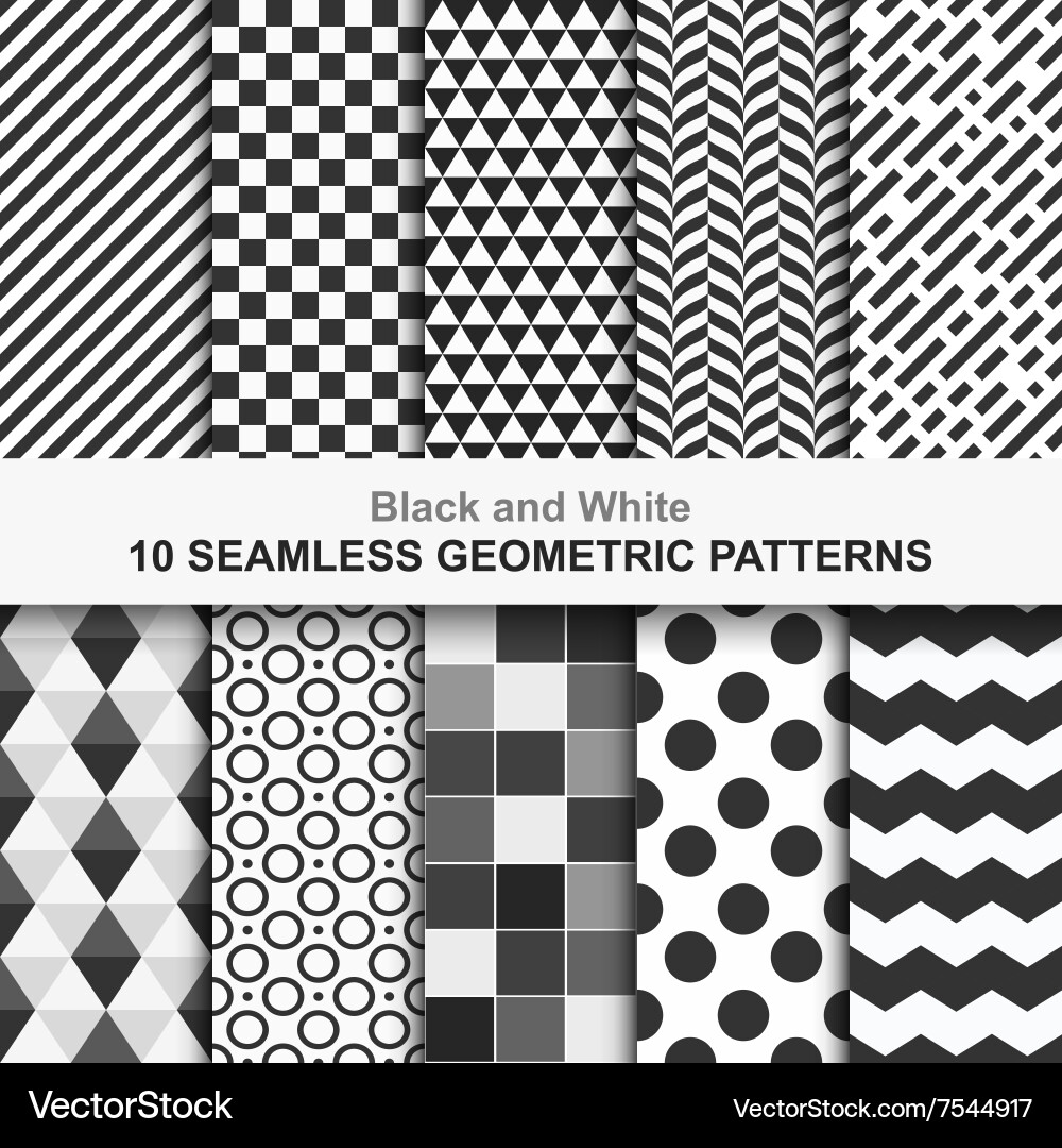 Set of geometric seamless patterns Vector Image