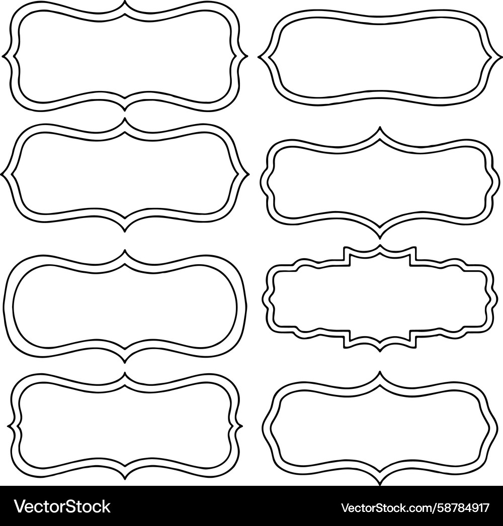 Set of rectangle frames with zigzag scallop Set of rectangle frames with zigzag scallop Vector Image