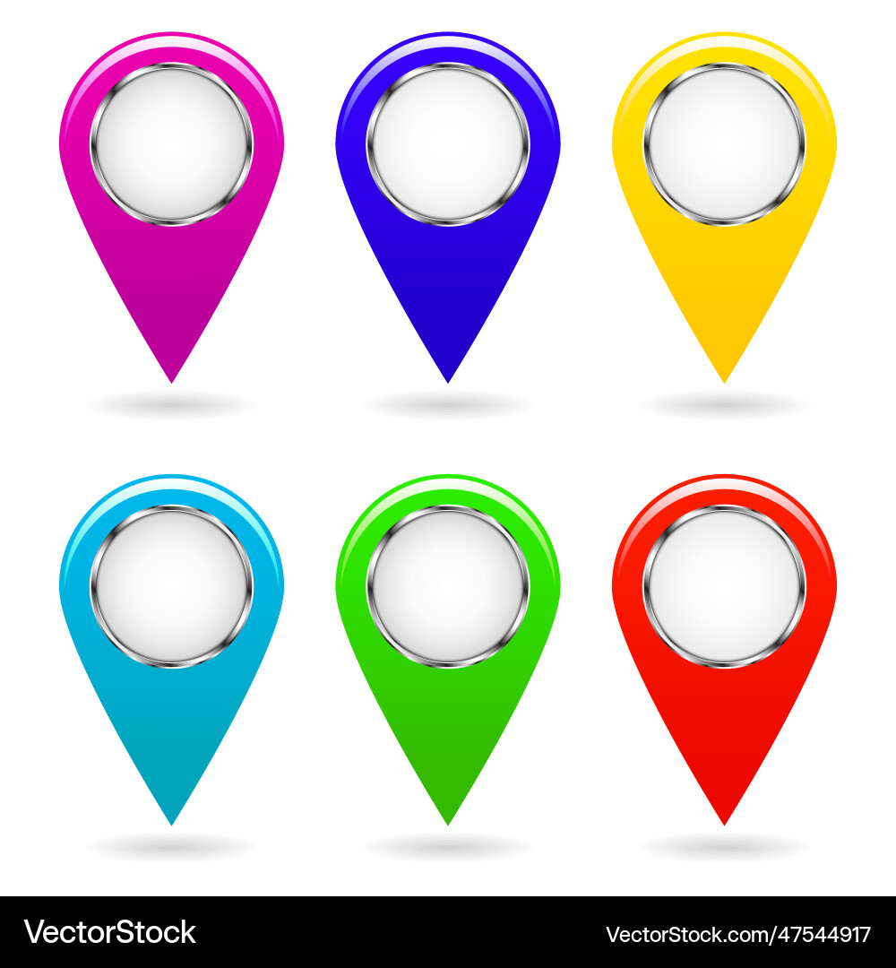 Set von bunten Kartenzeigern isolierte Objekte Set von bunten Kartenzeigern isolierte Objekte vektorbild