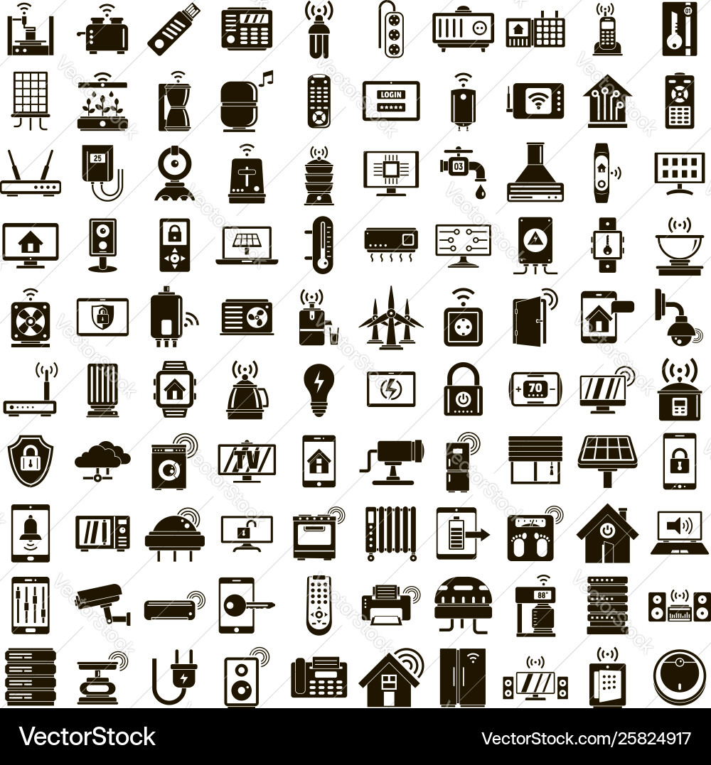 Smart home icons set simple style Smart home icons set simple style vector image