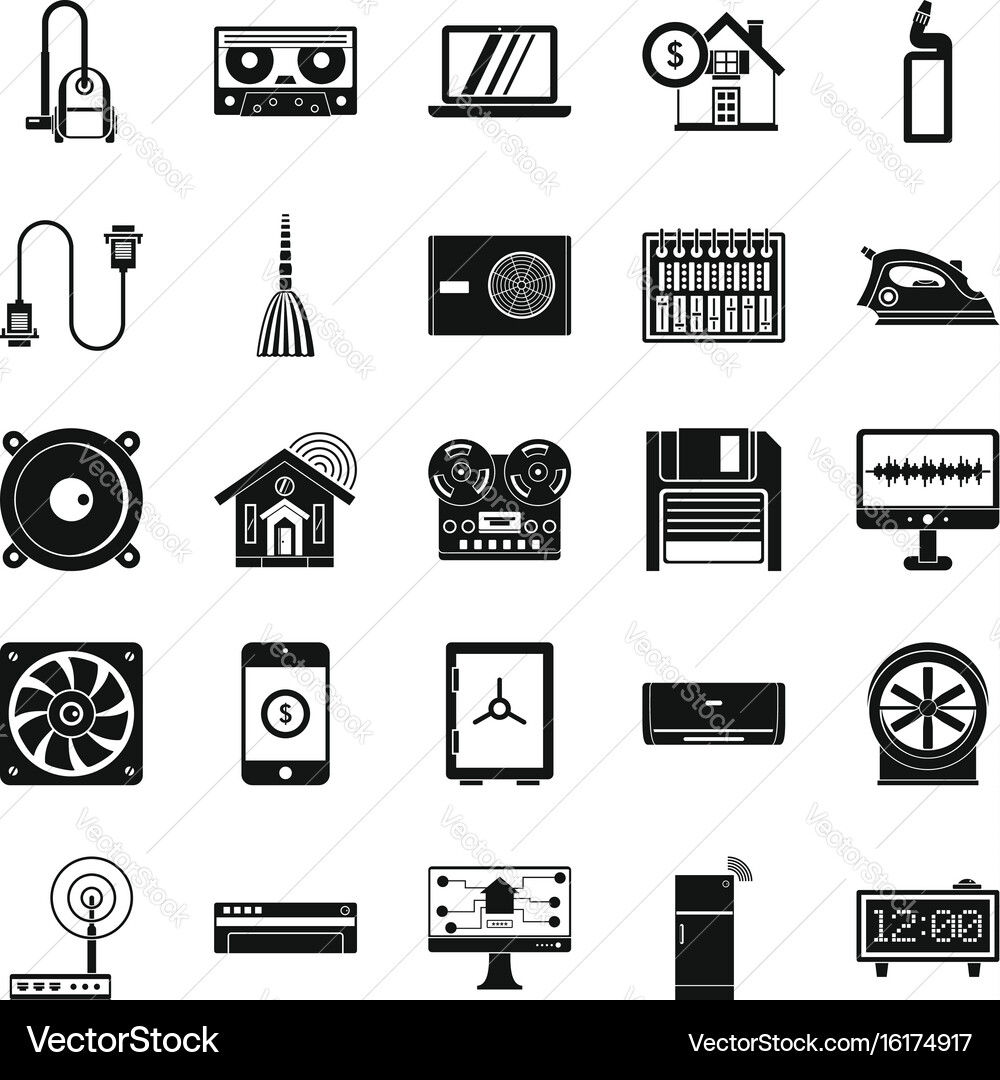 Software icons set simple style vector image