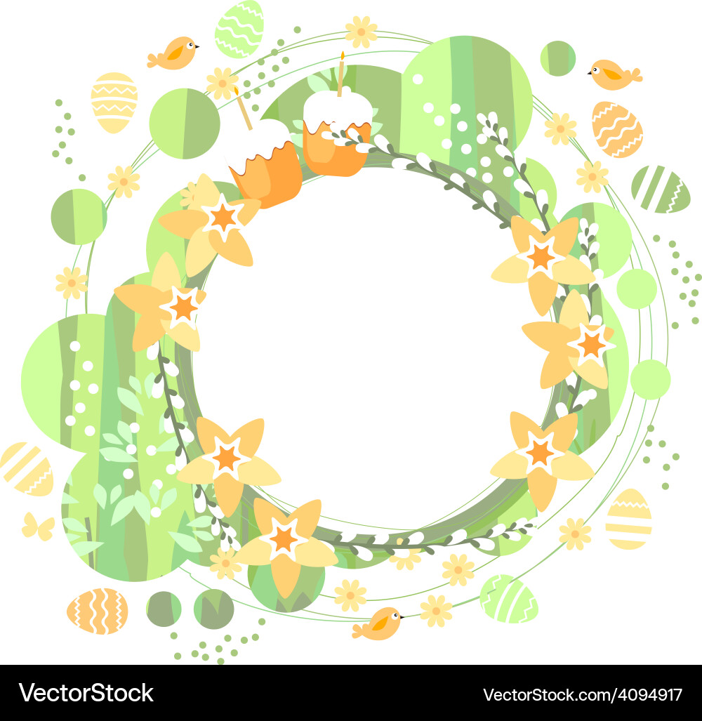 Spring frame with daffodils vector image