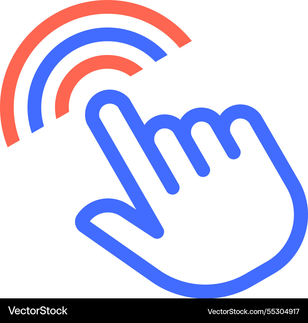 Stylized hand using index finger to interact vector image