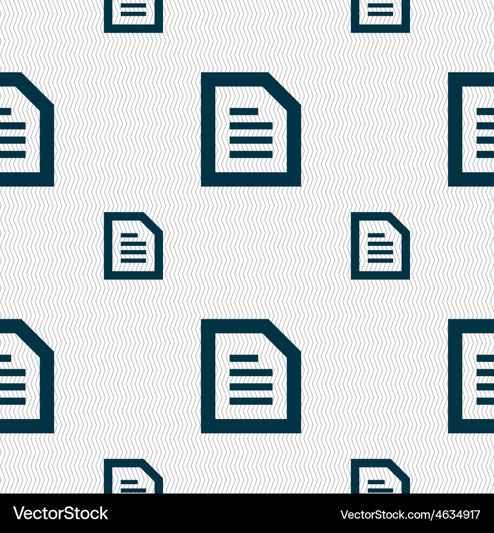 Text file document icon sign seamless pattern Vector Image