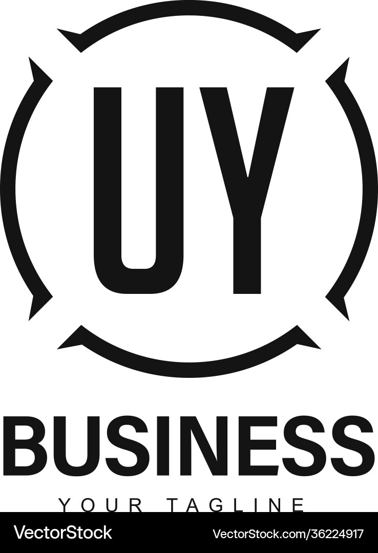 Uy initial a logo design with abstract style Vector Image