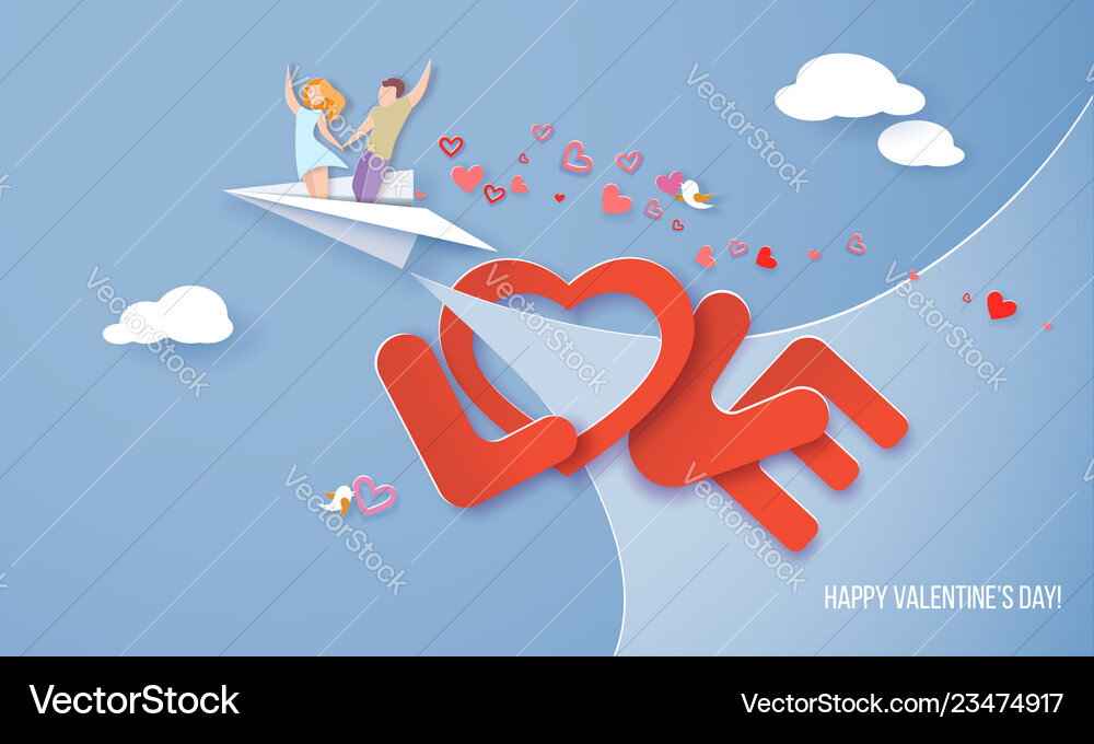 Valentinstagkarte mit Paar in Liebe Herz Valentinstagkarte mit Paar in Liebe Herz Vektorbild