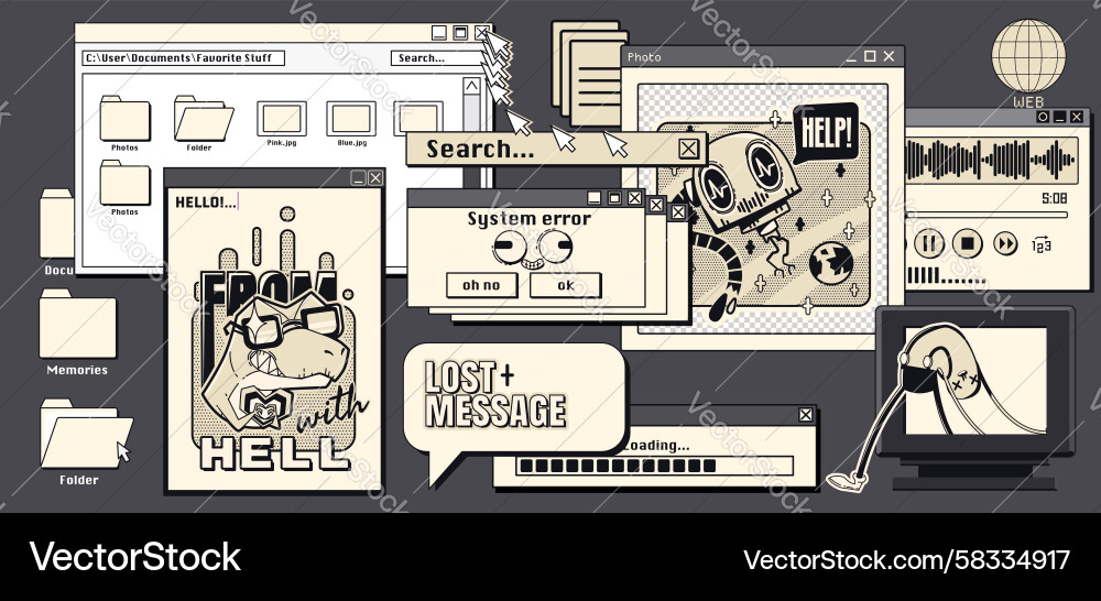 Y2K Computer Error Aesthetic Vector Image