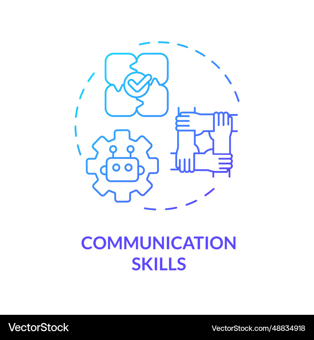 2d gradient thin linear icon communication skills vector image