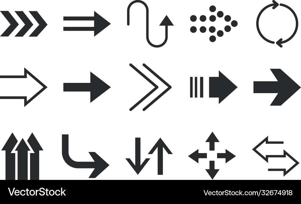 Arrows direction guide cursor web navigation icons vector image
