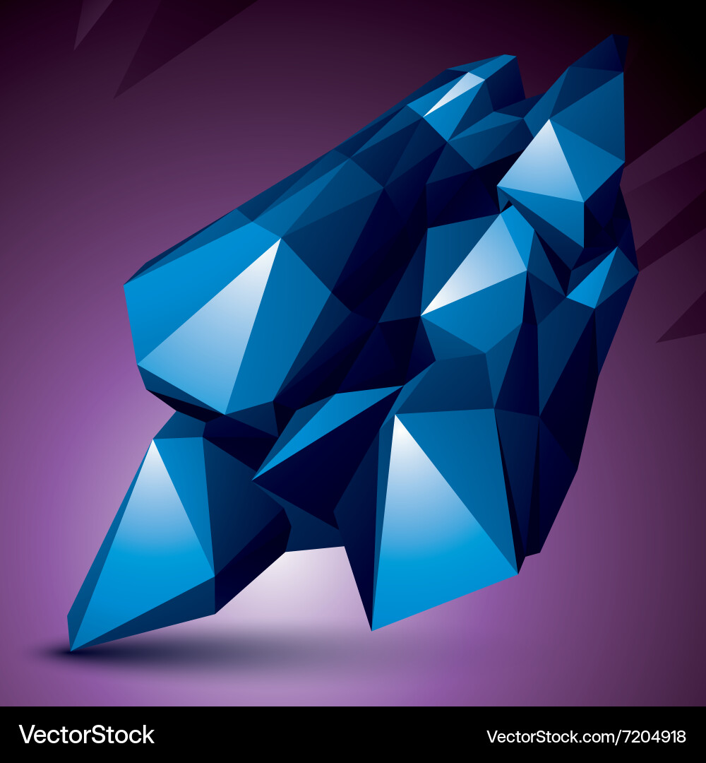 Asymmetric 3d abstract object bright geometric Vector Image