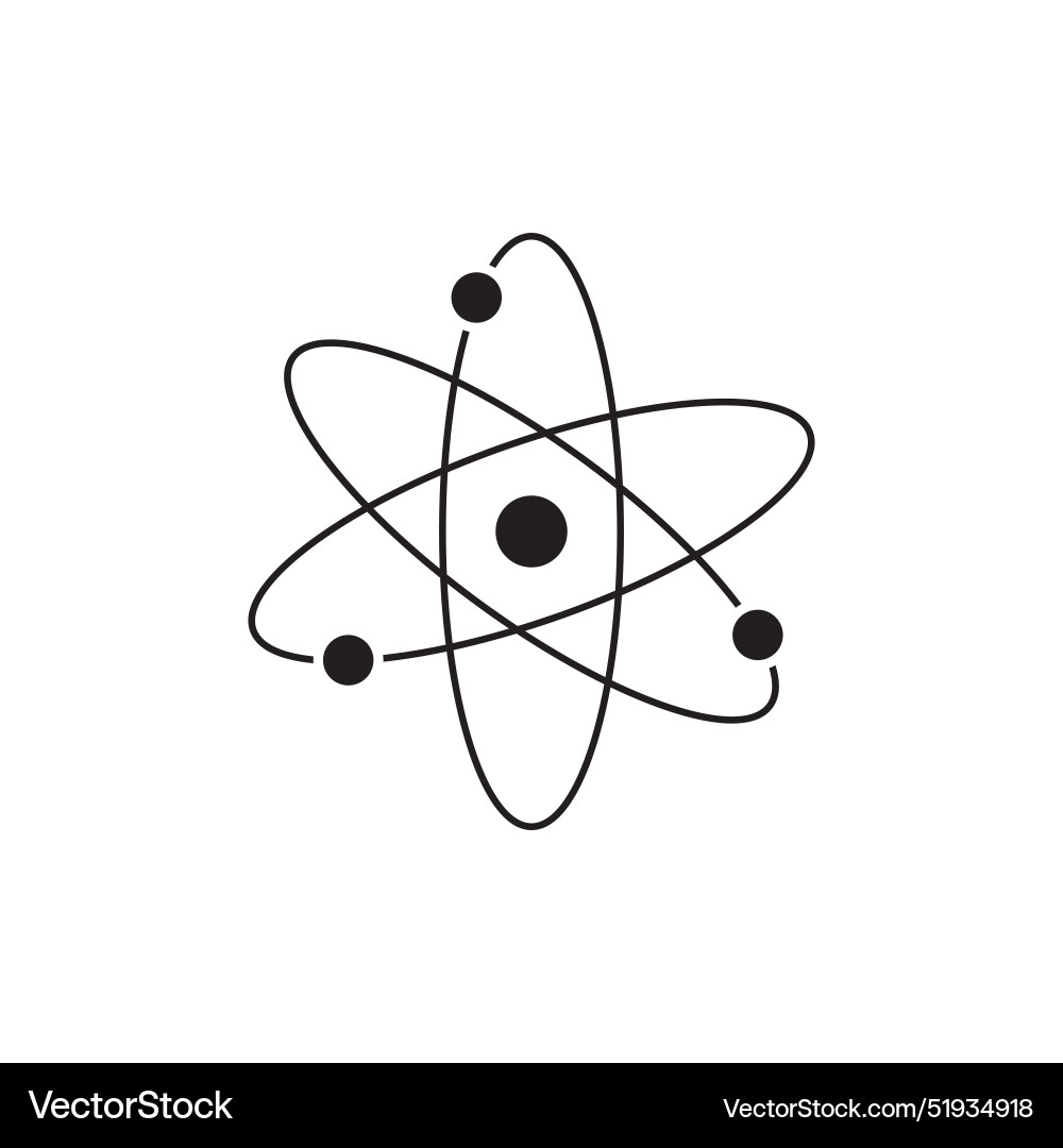 Atom icon in flat style with background Vector Image