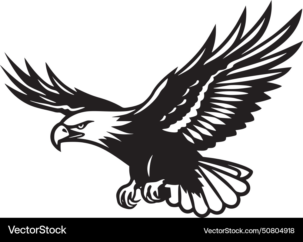 Black and White Eagle Royalty Free Vector Image